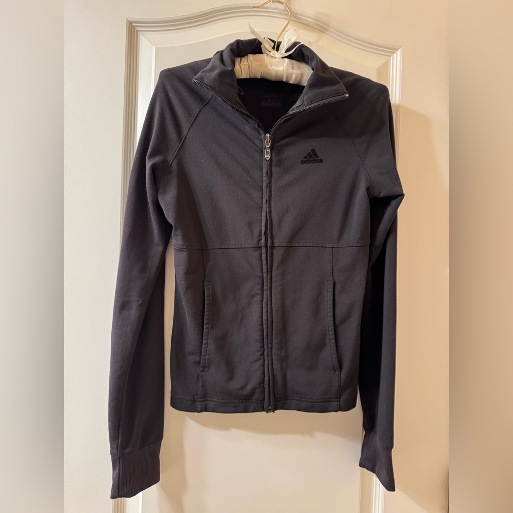 Adidas Climalite Black Mock Neck Zip Up Training Jacket